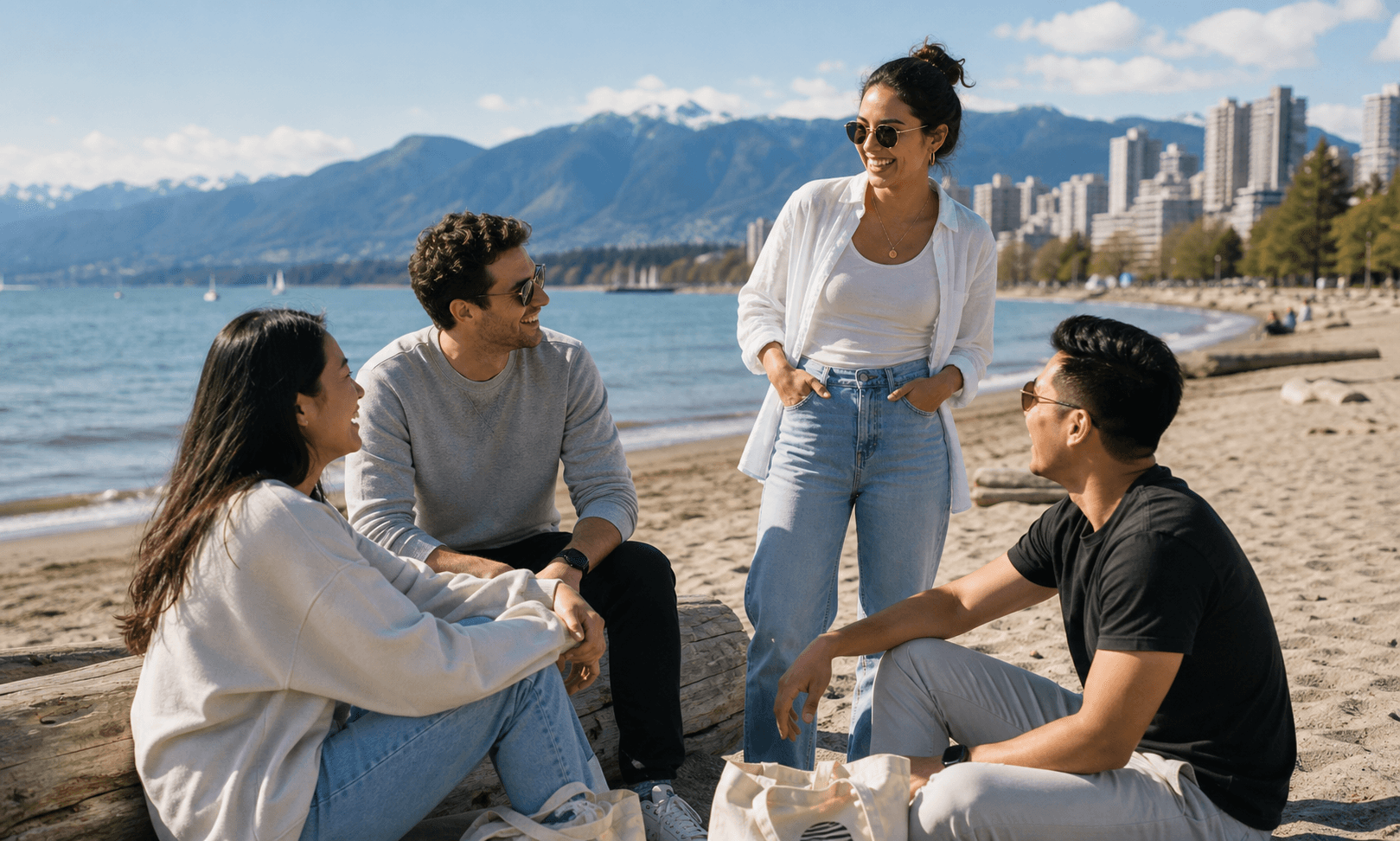 Small group starting option in a Vancouver beach setting.